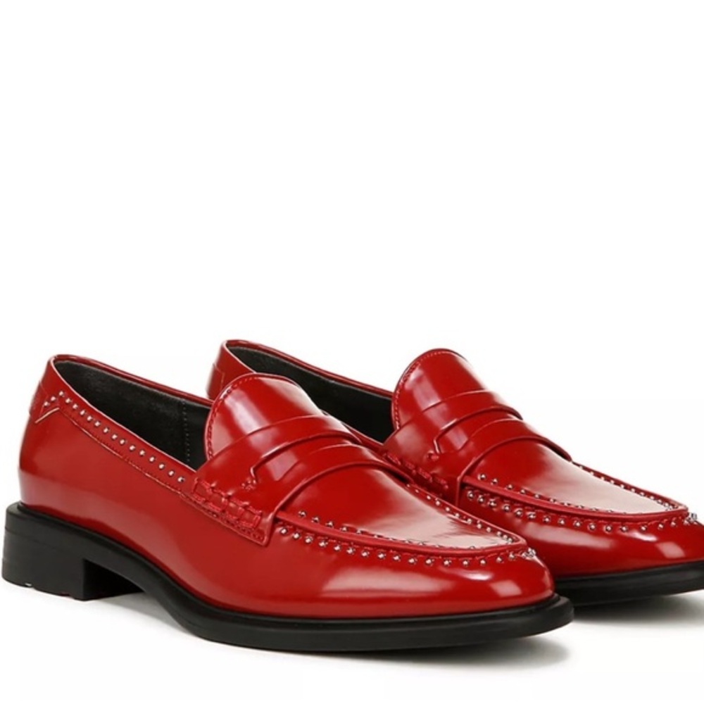 Franco Sarto Eden Studded Patten Red Loafer NIB Sz 6.5